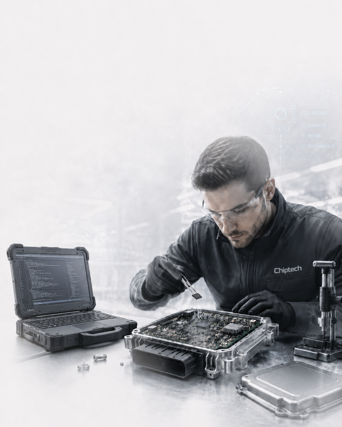 Chiptech werkplaats voor voertuig elektronica reparatie in Lanaken